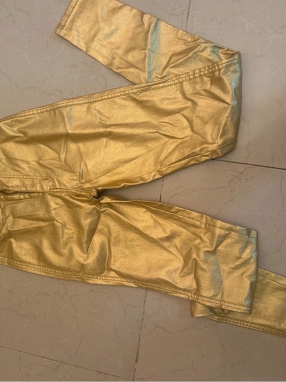 Source Unknown Gold Metallic Skinny Jeans